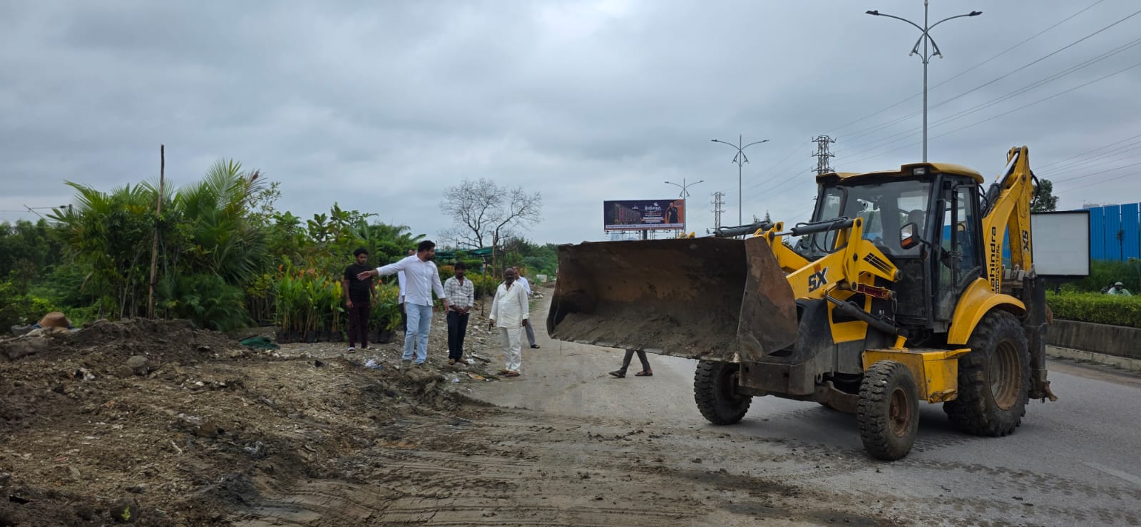 On-site follow-up during road repair work
